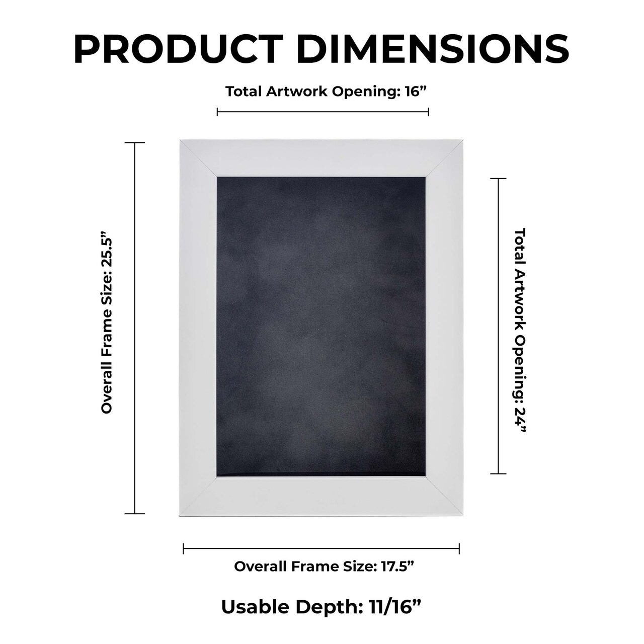 Classic White Wood Shadown Box Frame with Acrylic Front - Dark Grey Suede Backing, 30 Sizes